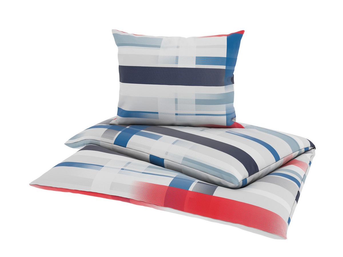 Bettwäsche Elisabeth - Blau/Rot, MODERN, Textil - Luca Bessoni