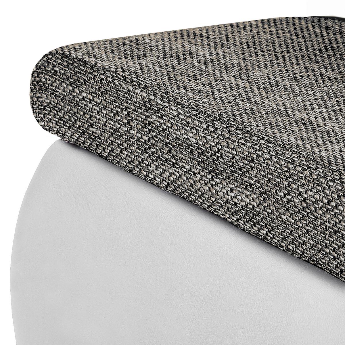 Ecksofa Acra Grau, Weiß B: 266x175 Cm - Chromfarben/Schwarz, Design, Textil (266/175cm) - Livetastic