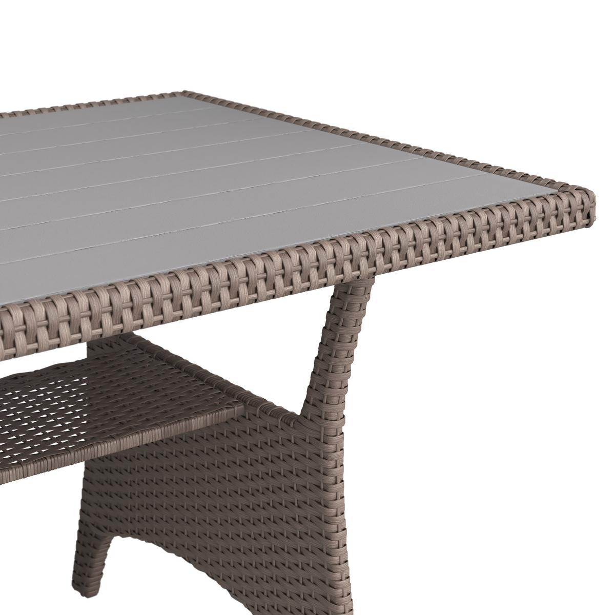 Loungegarnitur 5-Tlg. Porto aus Kunststoff mit Kissen - Grau, MODERN, Kunststoff/Textil (232/175cm) - Beldano