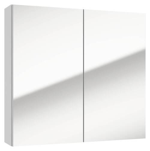 Spiegelschrank Locca 2 Türen, BxHxT: 65x60x15 cm Weiß - Weiß, Basics, Glas/Holzwerkstoff (65/60/15cm) - MID.YOU