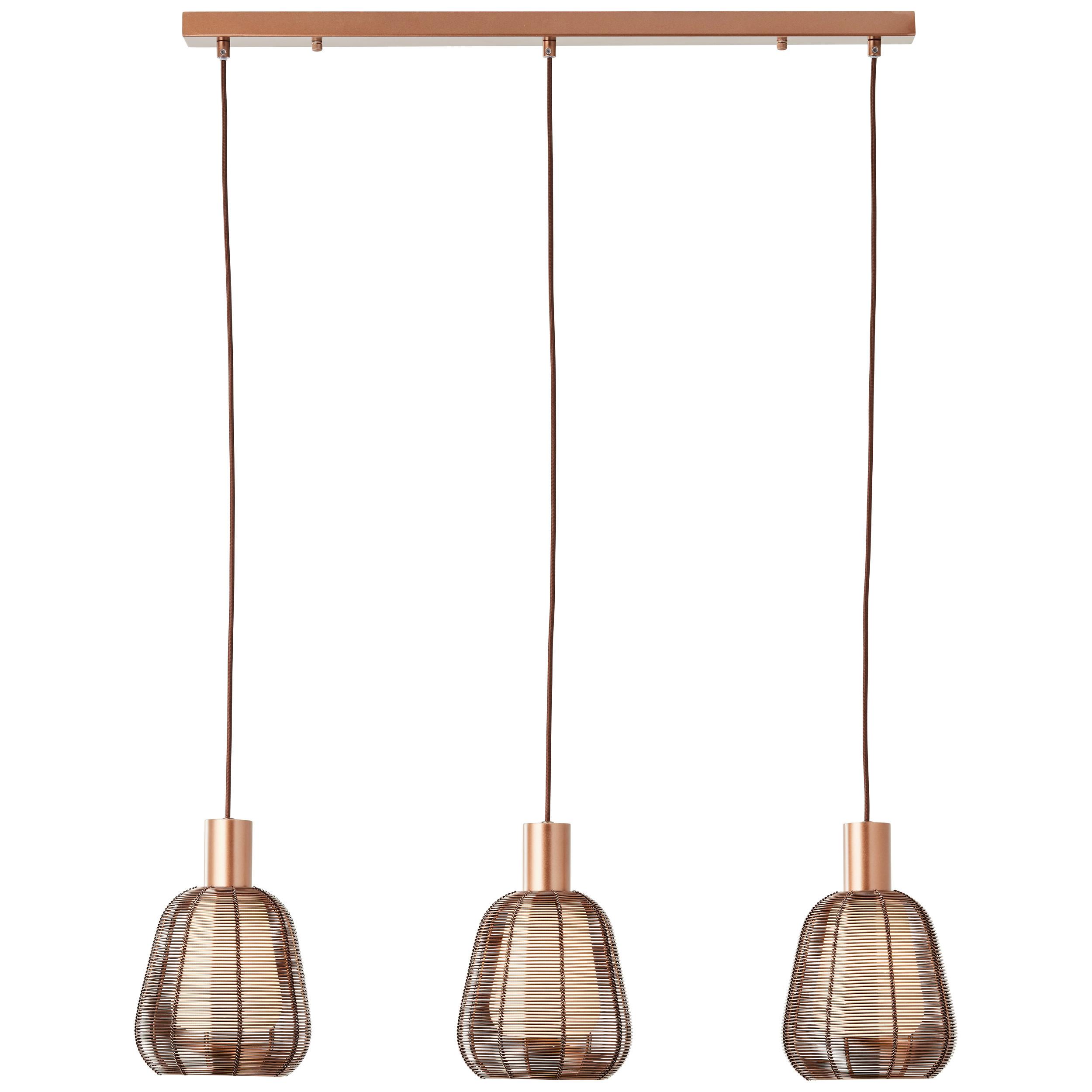 HÄNGELEUCHTE 99865/23 WALLACE - Dunkelbraun, Design, Glas/Metall (120/18/84cm) - Brilliant