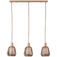 HÄNGELEUCHTE 99865/23 WALLACE - Dunkelbraun, Design, Glas/Metall (120/18/84cm) - Brilliant