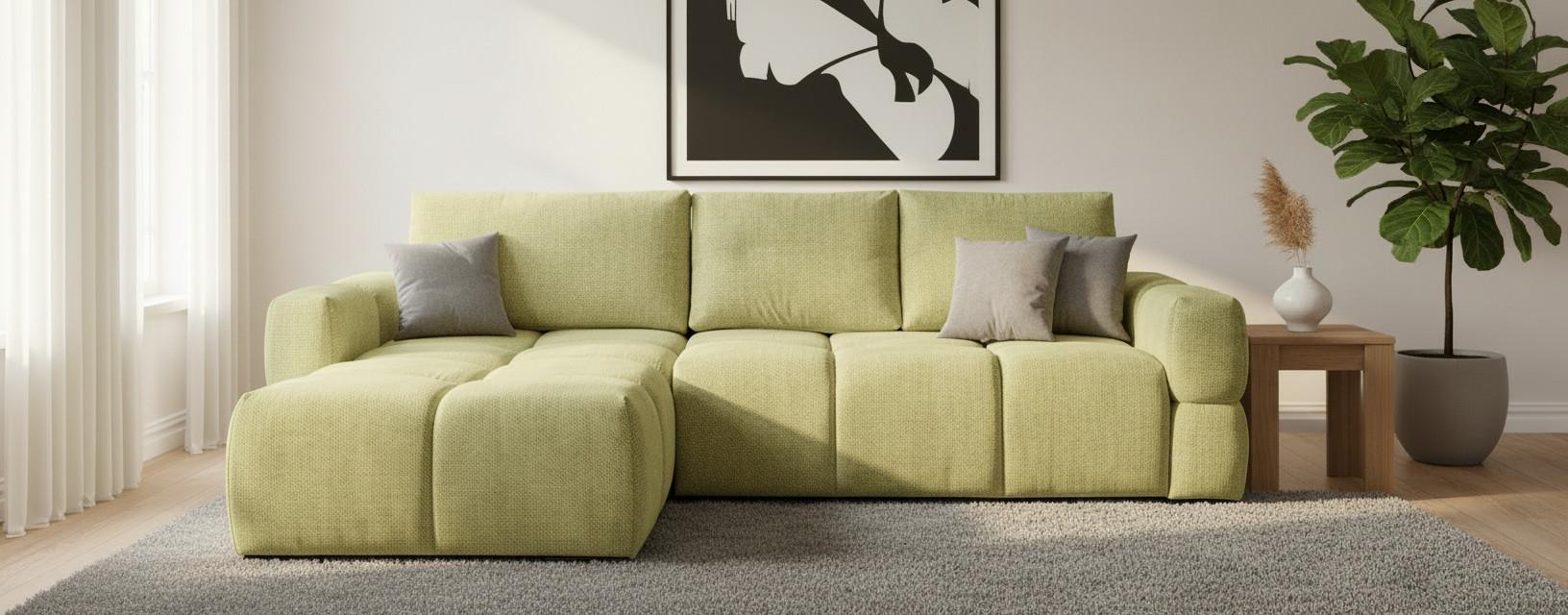 ECKSOFA Taremi Senfgelb S 173x299 cm - Senfgelb/Schwarz, Design, Textil (173/299cm) - Stylife