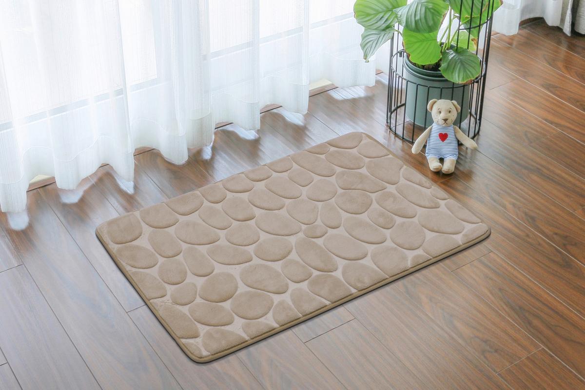 Badematte Stone 50x80 Cm Beige, Rutschhemmend - Beige, MODERN, Textil (50/80cm) - Luca Bessoni