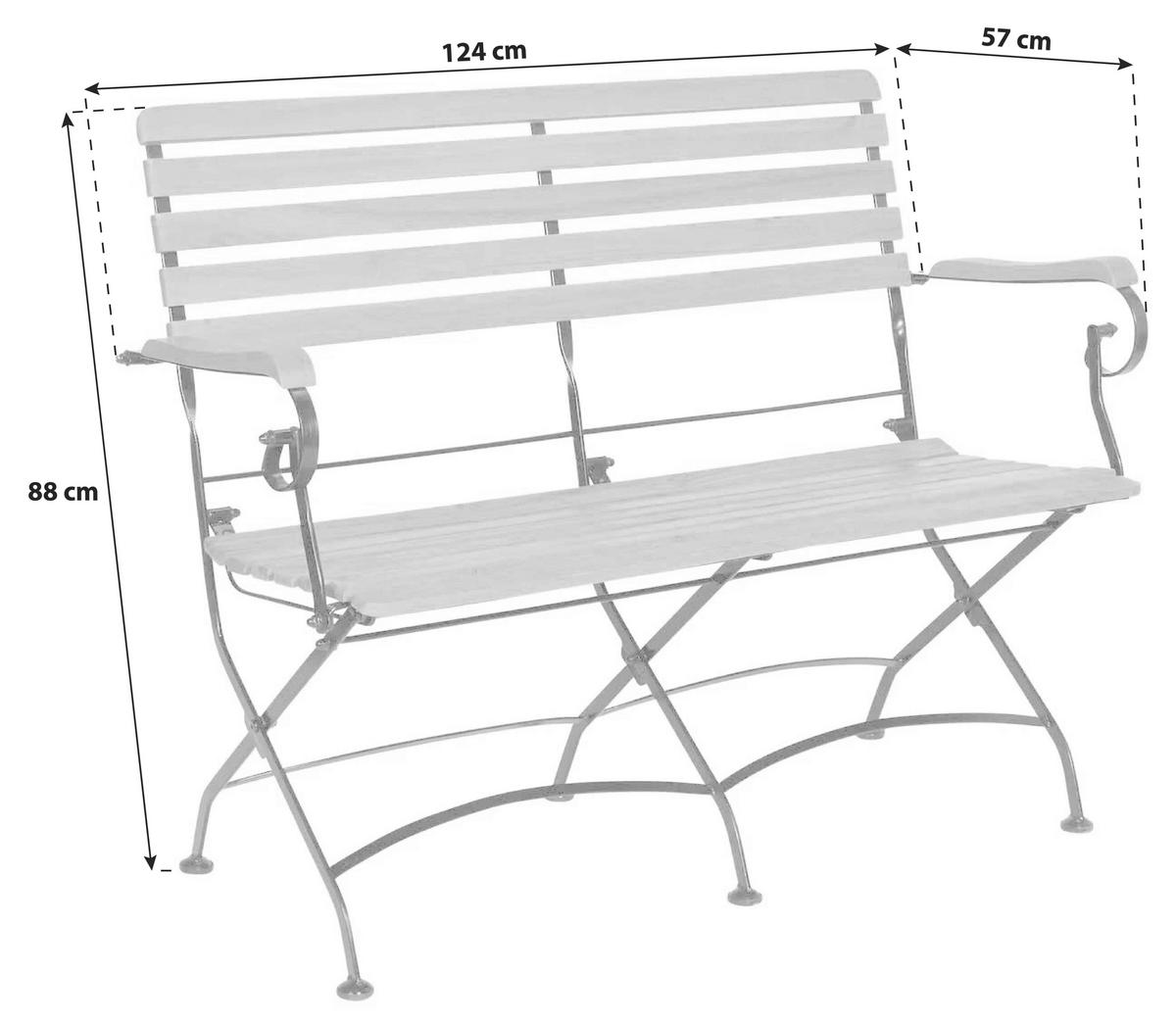 Gartengarnitur 4-Tlg Lindau Holz/Metall - Anthrazit/Akaziefarben, Basics, Holz/Metall (120/75/80cm) - Gardenson