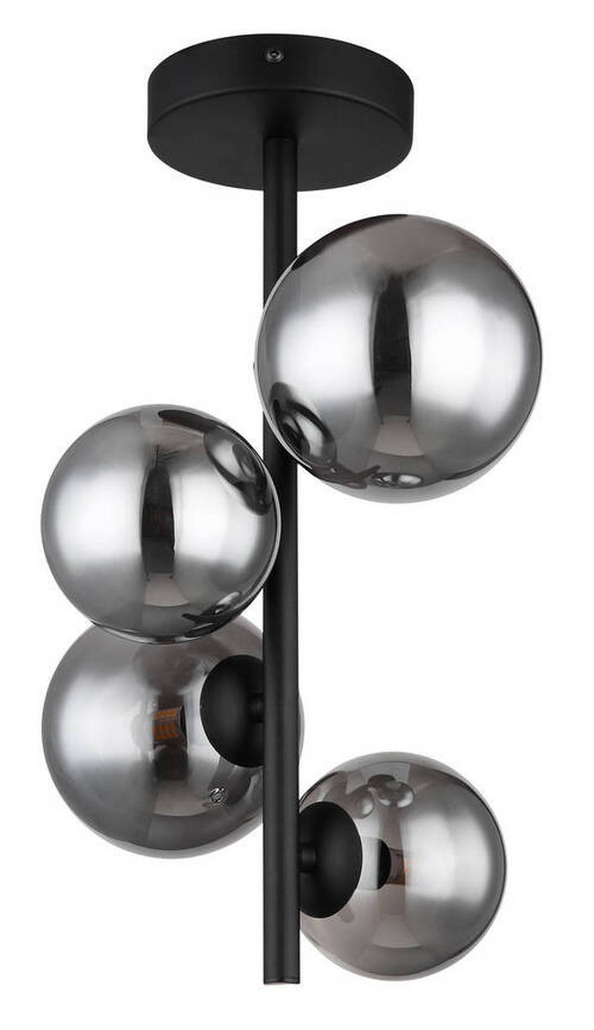 LED-Deckenleuchte 56133-4d - Schwarz, Design, Glas/Metall (27/23/40cm) - Globo