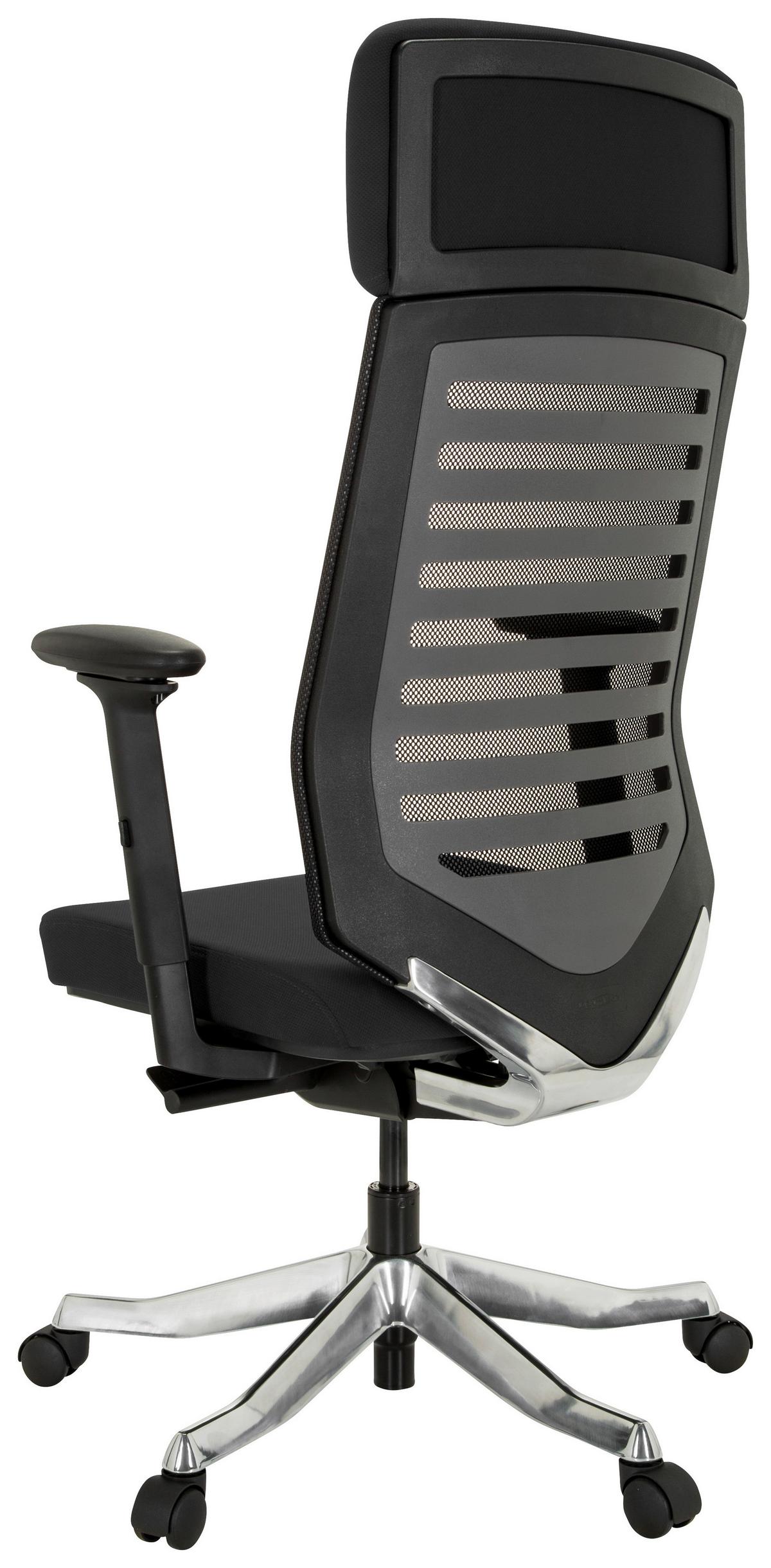 Drehstuhl Asgon Schwarz - Alufarben/Schwarz, MODERN, Kunststoff/Textil (68/119/55cm) - MID.YOU