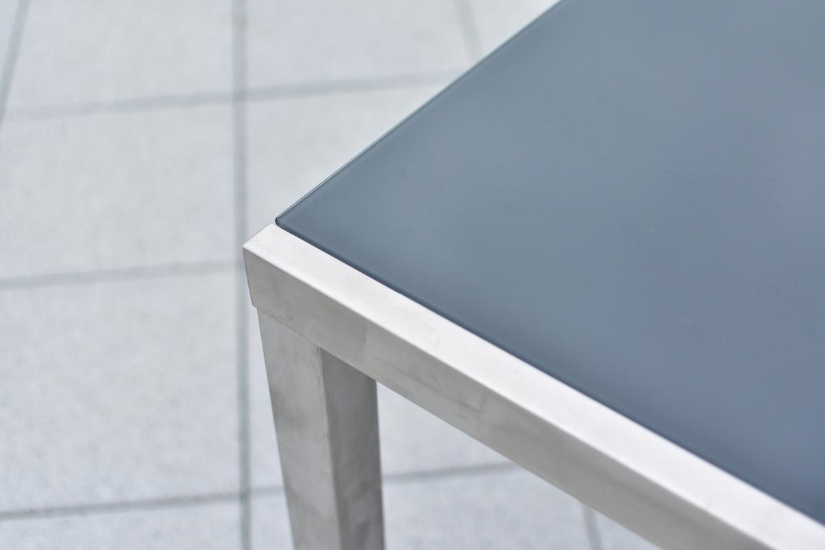 Gartentisch Edelstahl/Glas L 150 cm - Silberfarben/Grau, MODERN, Glas/Metall (150/90/75cm) - Gardenson