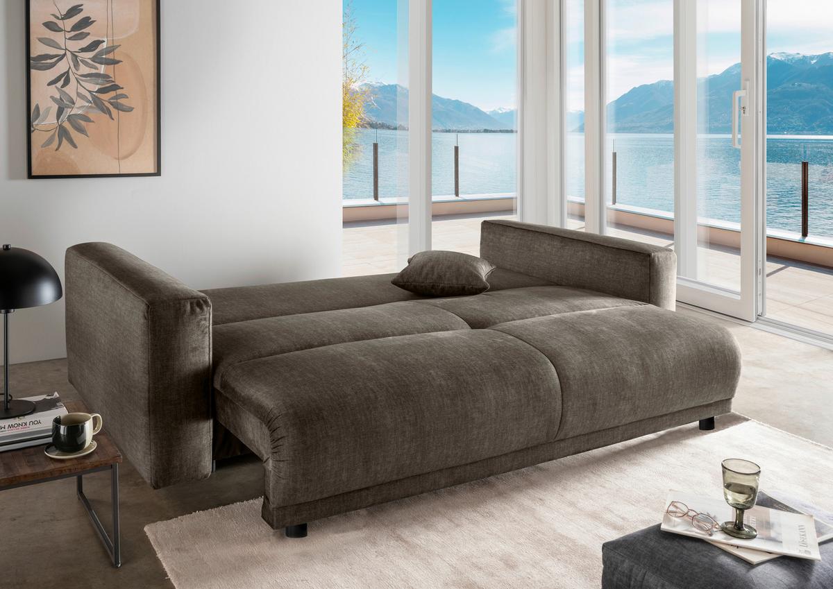 Schlafsofa Longo, Braun B: 245 Cm - Schwarz/Braun, MODERN, Textil (245/86/126cm) - Livetastic