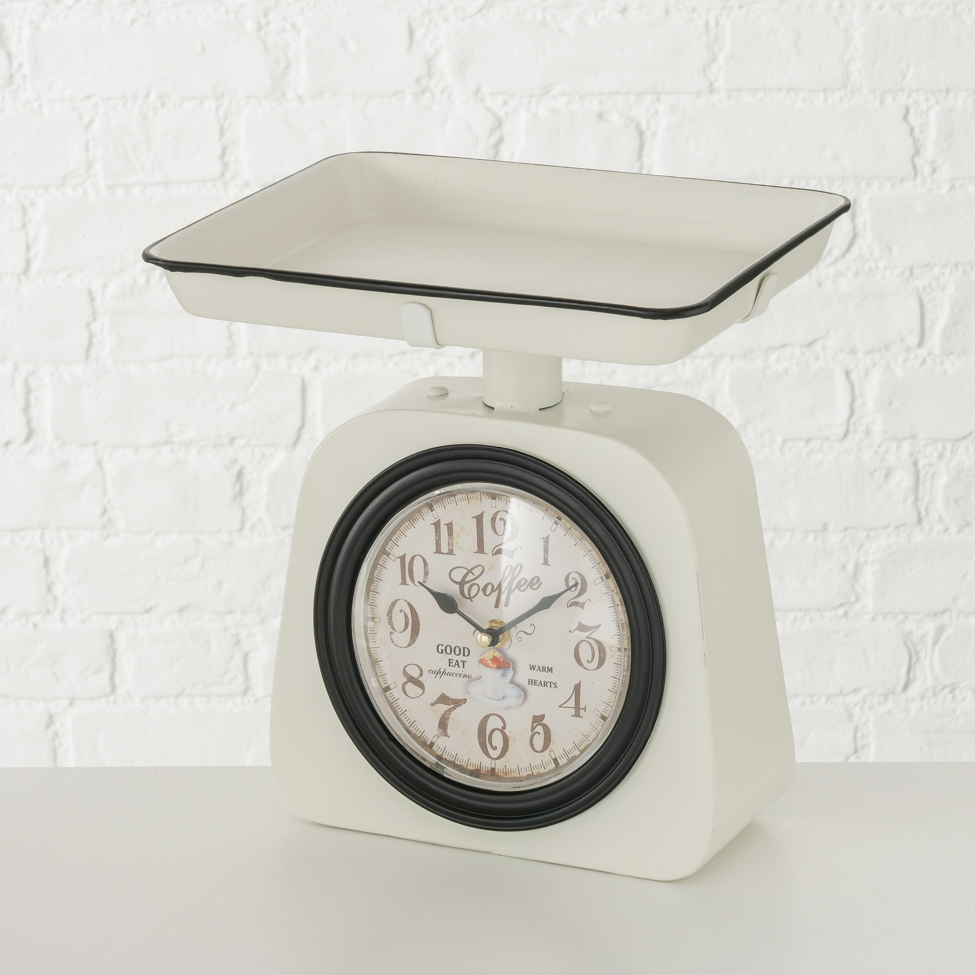 Stolní Hodiny Waage, V: 30cm - bílá, Moderní, kov (28/30/22cm)