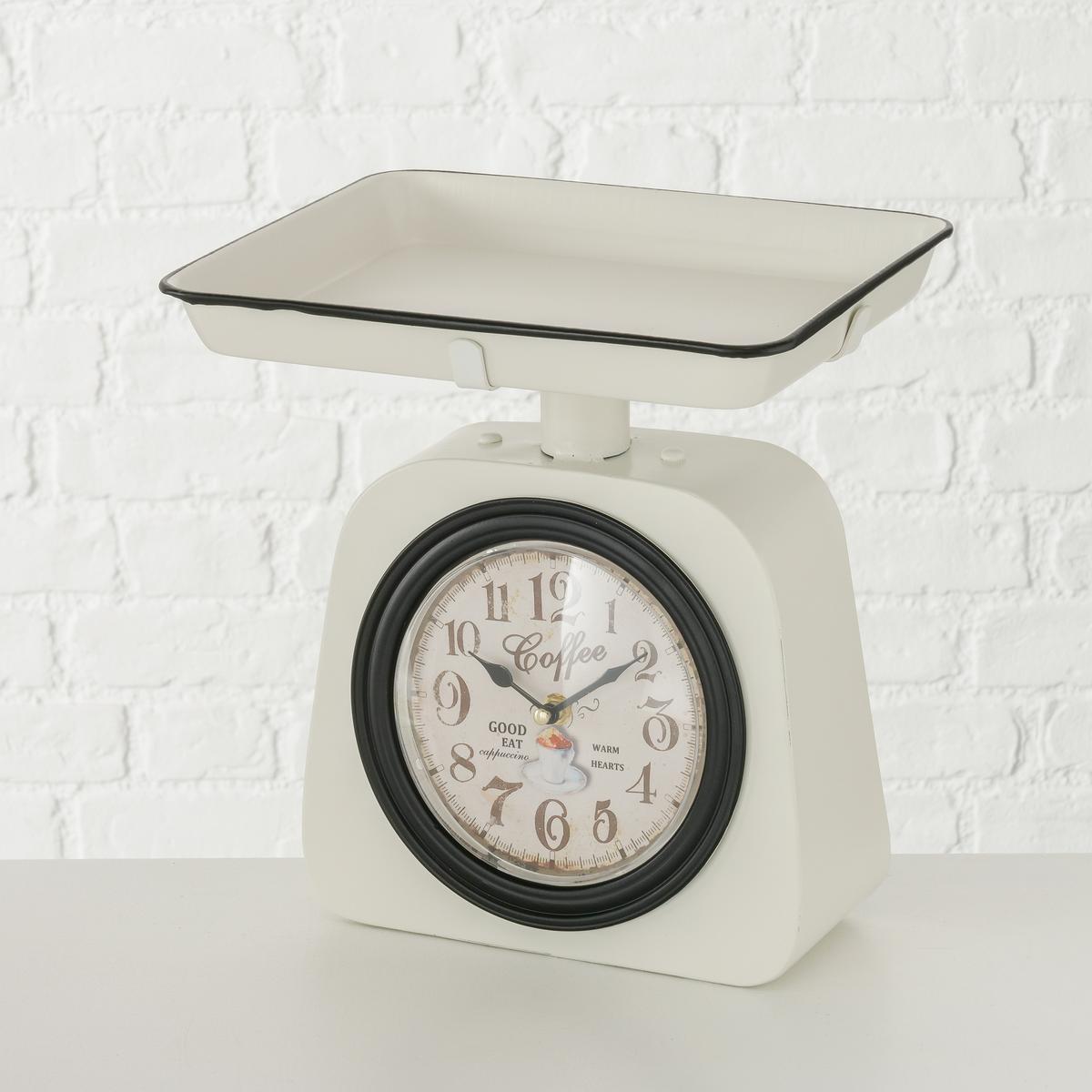 Stolní hodiny Waage, V: 30cm - bílá, Moderní, kov (28/30/22cm)