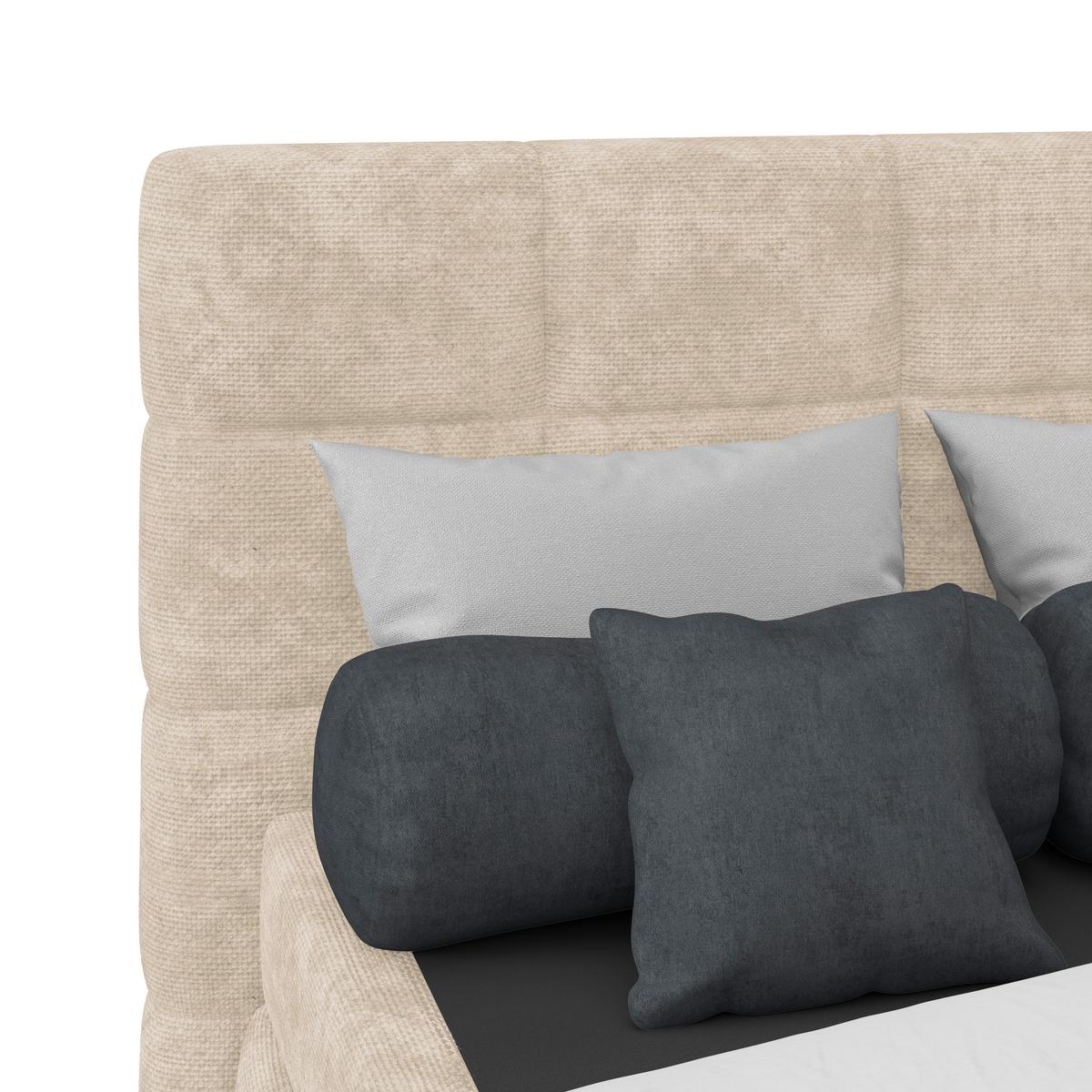 Čalouněná postel VEGA 140x200 cm, bílá - bílá/černá, Trend, dřevo/textil (140/200cm)