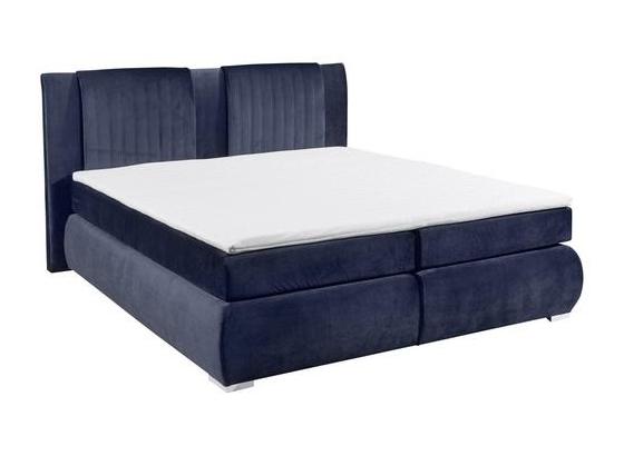 Boxspringbett mit Bettkasten 180x200cm Caims B3, Blau - Blau/Silberfarben, KONVENTIONELL, Holzwerkstoff/Textil (180/200cm) - Carryhome Boxspringbett mit Bettkasten 180x200cm Caims B3, Blau - Blau/Silberfarben, KONVENTIONELL, Holzwerkstoff/Textil (180/200cm) - Carryhome
