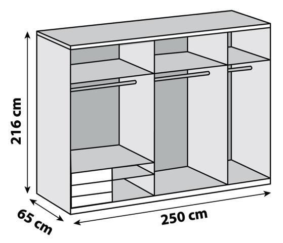 Schwebetürenschrank LEVEL in Alpinweiß
