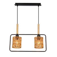 PENDELLEUCHTE 32-26774 CROWN - Beige/Schwarz, Natur, Textil/Metall (50cm)