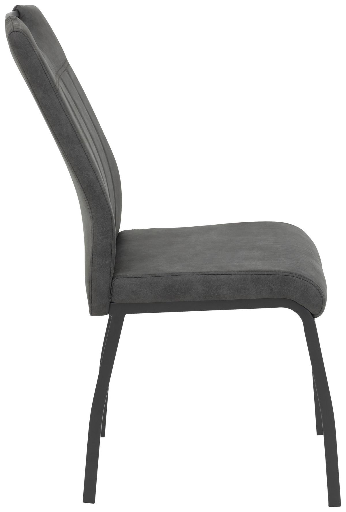 Stuhl-Set Elif II S Anthrazit - Anthrazit/Grau, MODERN, Textil/Metall (44/96/64cm) - MID.YOU