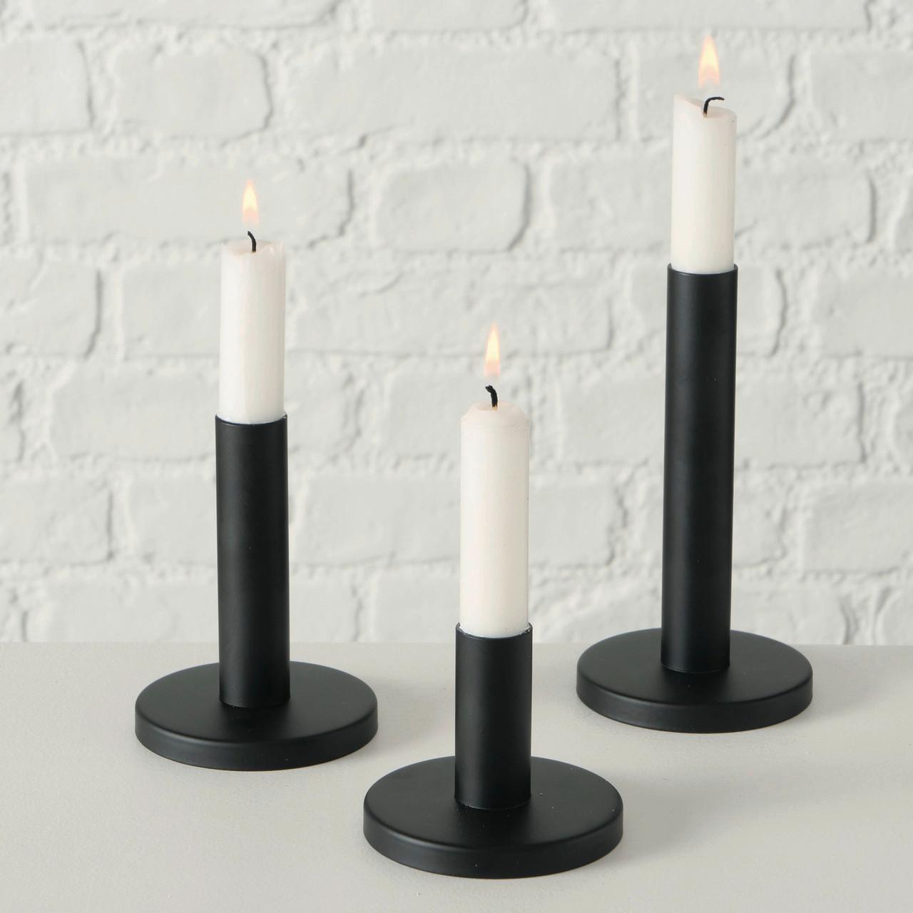 STOJAN NA SVÍČKY - SADA MALKO I PAZ- - černá, Basics, kov - Modern Living