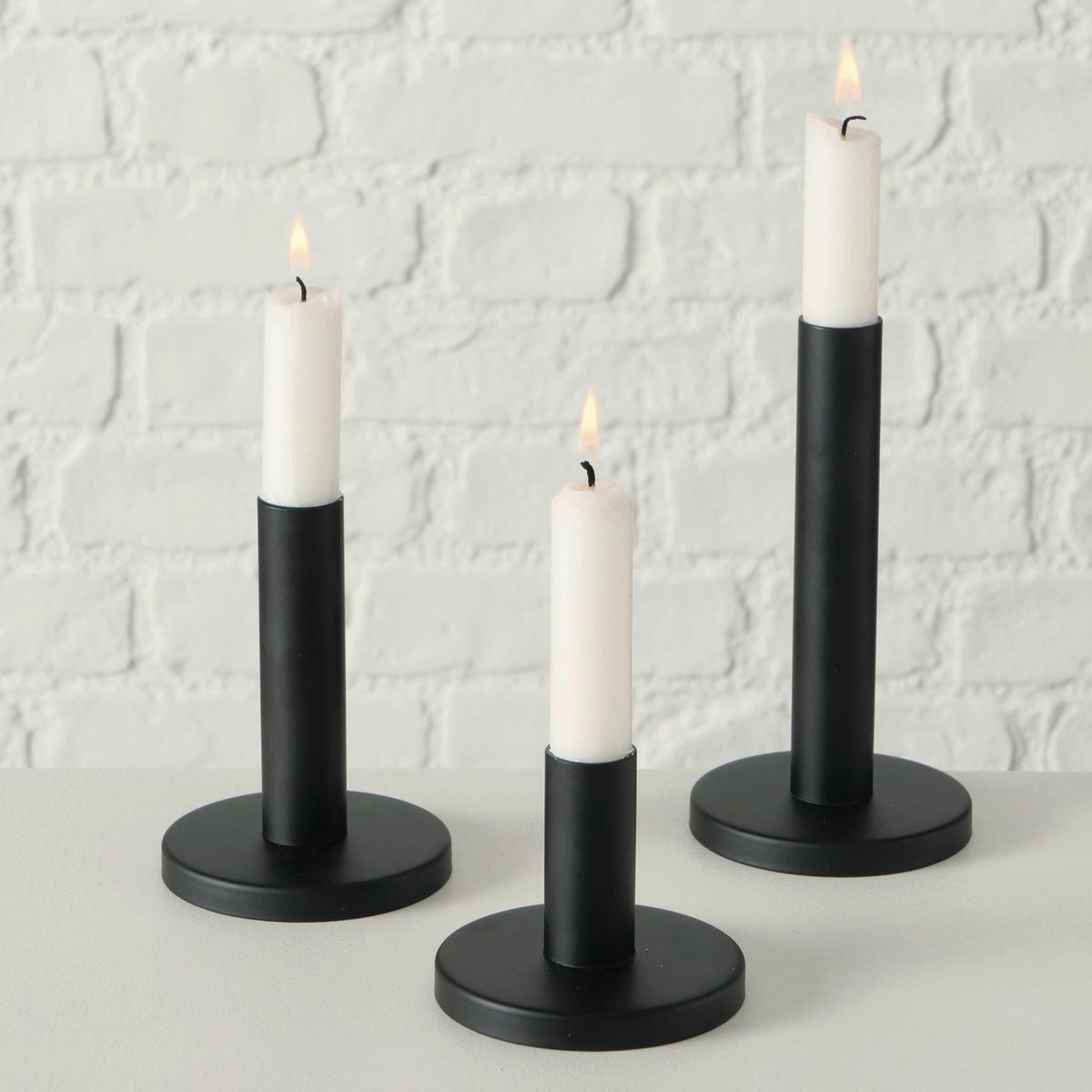 STOJAN NA SVÍČKY - SADA MALKO I PAZ- - černá, Basics, kov - Modern Living