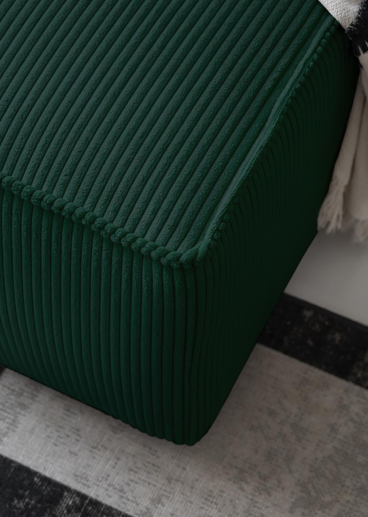 Sedačka Oliver, pravá, tmavě zelená barva - černá/tmavě zelená, Design, textil/plast (247/194cm) - MID.YOU