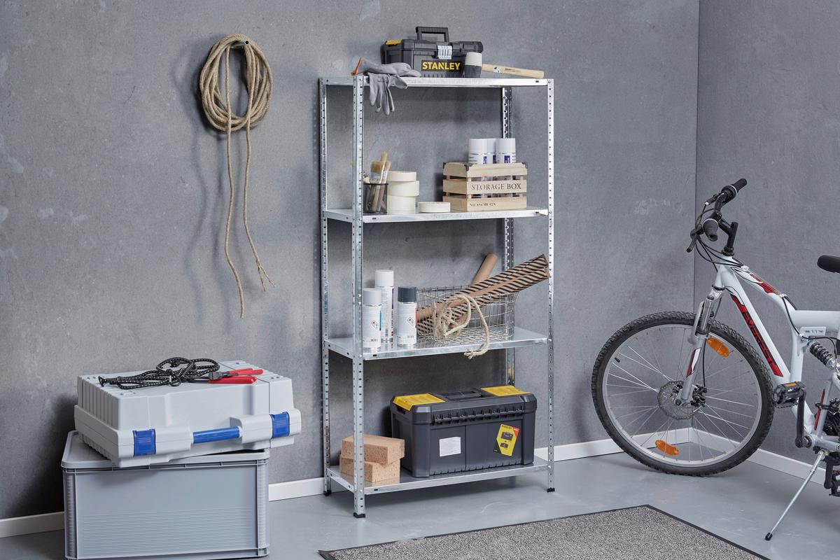 Schraubregal Carbonstahl 75x150x30 cm 40kg/Boden - Silberfarben, MODERN, Metall (75/150/30cm) - Homezone