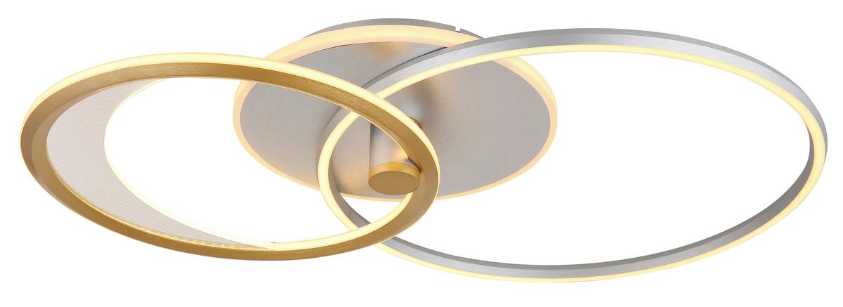 Led Mennyezeti Lámpa 67333-40 - opál/aranyszínű, Basics, műanyag/fém (81/51/11cm) - Globo