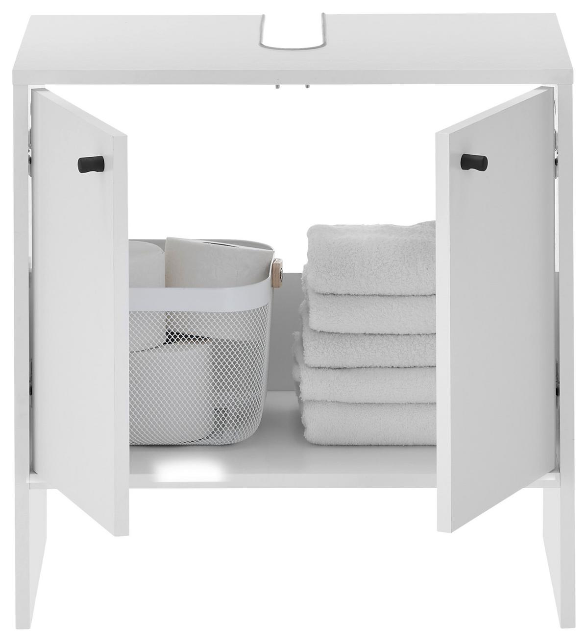 Waschbeckenunterschrank Kairo B: 60 cm Weiß - Weiß, MODERN, Holzwerkstoff (60/60/35cm) - MID.YOU