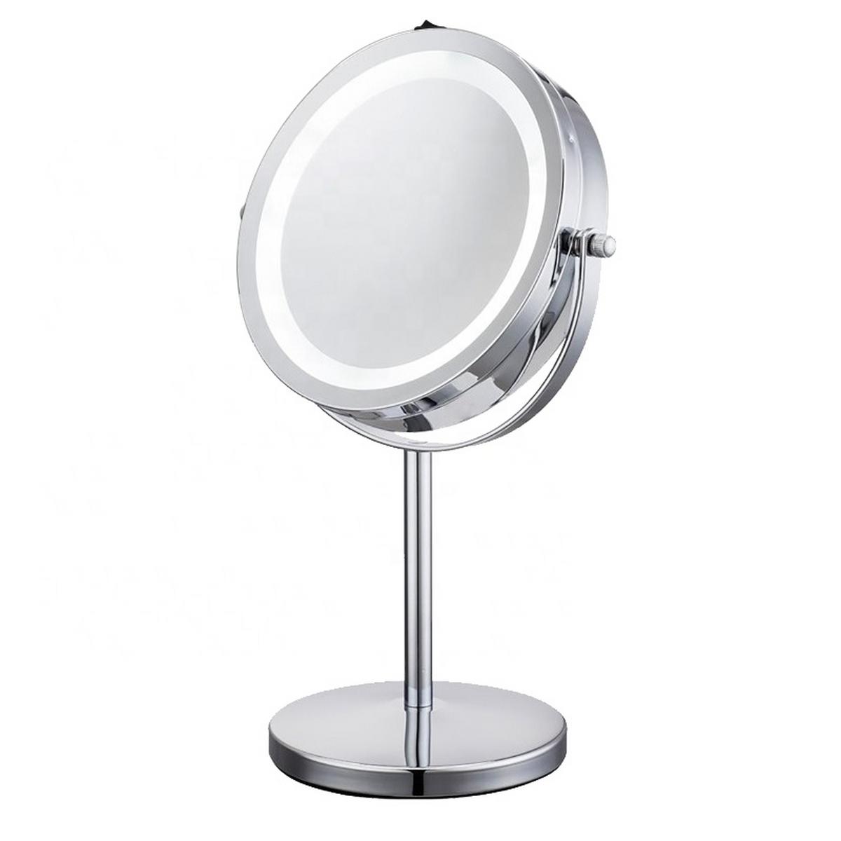 Kozmetické zrkadlo s LED Mirri - chrómová, Romantik / Landhaus, kov/sklo (21/32/21cm) - Mömax