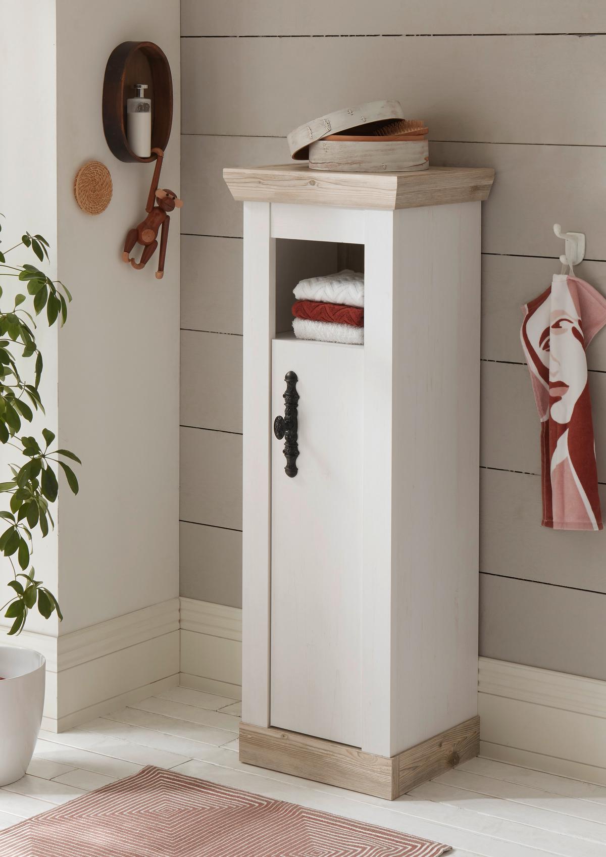 Badezimmer Florenz Pinienfarben B: 143cm - Weiß/Pinienfarben, Design, Naturmaterialien/Holzwerkstoff (143/200/46cm) - MID.YOU