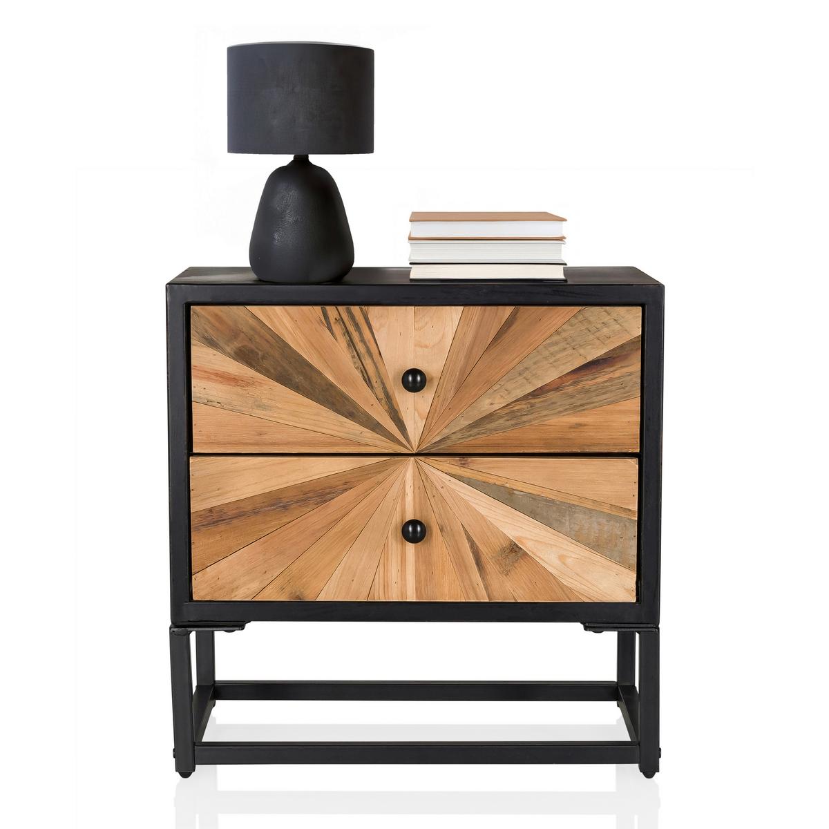 Kommode Santjago Black Sun S Dunkelbraun B: 49 Cm - Dunkelbraun/Tannenholzfarben, MODERN, Holz (49/50,5/32cm) - MID.YOU