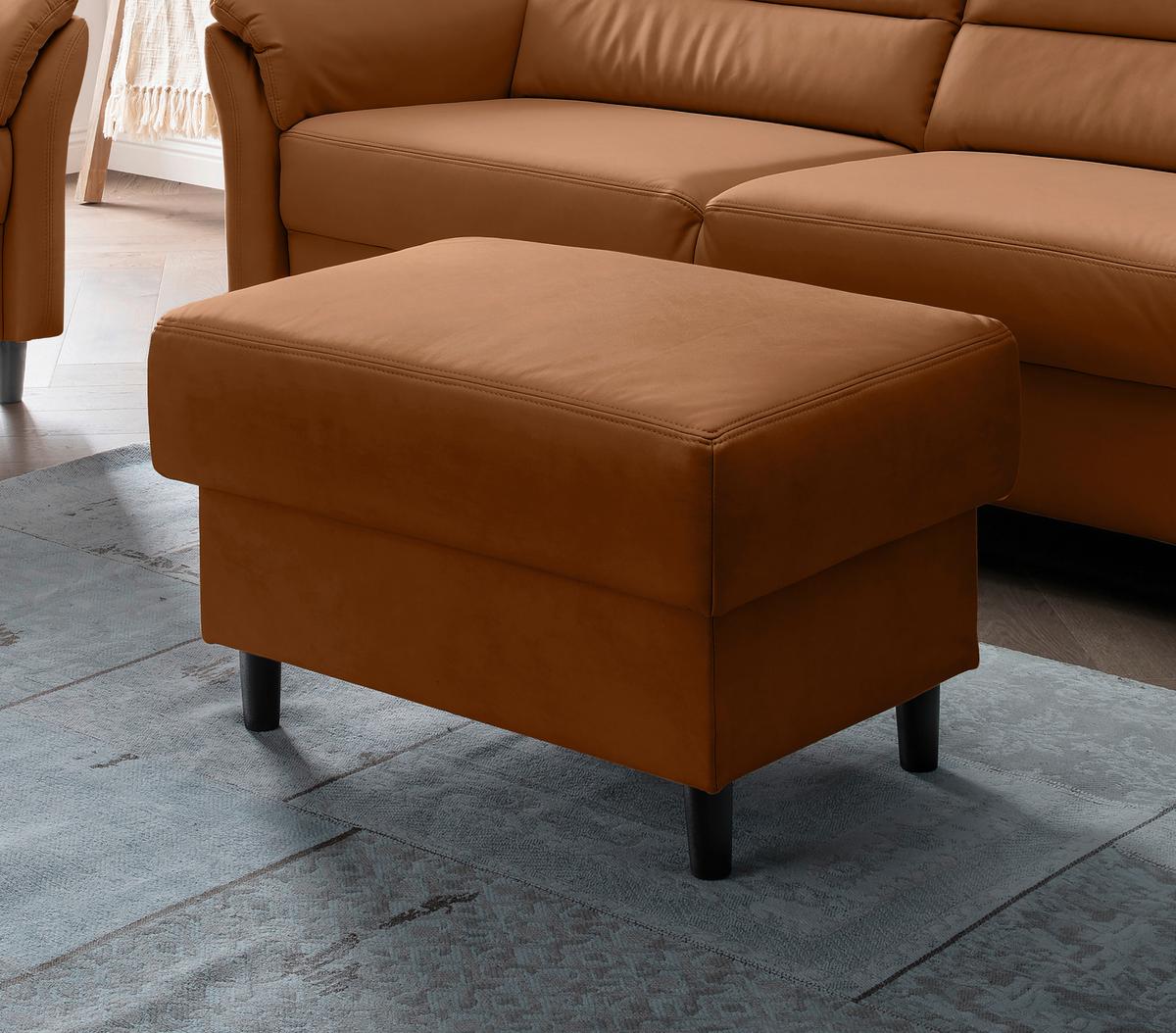 Hocker Cavoli, Cognac B: 76 cm - Cognac/Schwarz, MODERN, Textil (76/46/55cm) - Livetastic