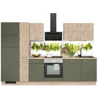 Küchenzeile Ip1200 mit Geräten 310 cm Terra Opal/Eichefarben - Eichefarben, Basics, Holzwerkstoff (310cm) - Impuls