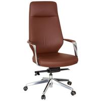 Chefsessel Velvet Braun Bis 120 Kg - Silberfarben/Braun, Basics, Kunststoff/Textil (63/133/65cm) - MID.YOU