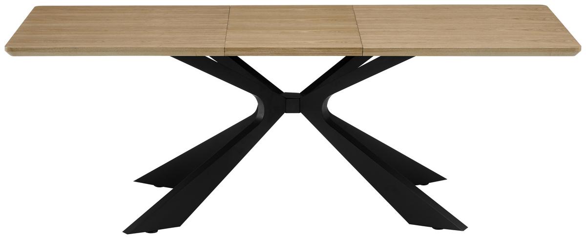 Esstisch Lulea Eichefarben/SchwaezL:160-210cm - Eichefarben/Schwarz, MODERN, Holz/Holzwerkstoff (160/210/90/76cm) - P & B