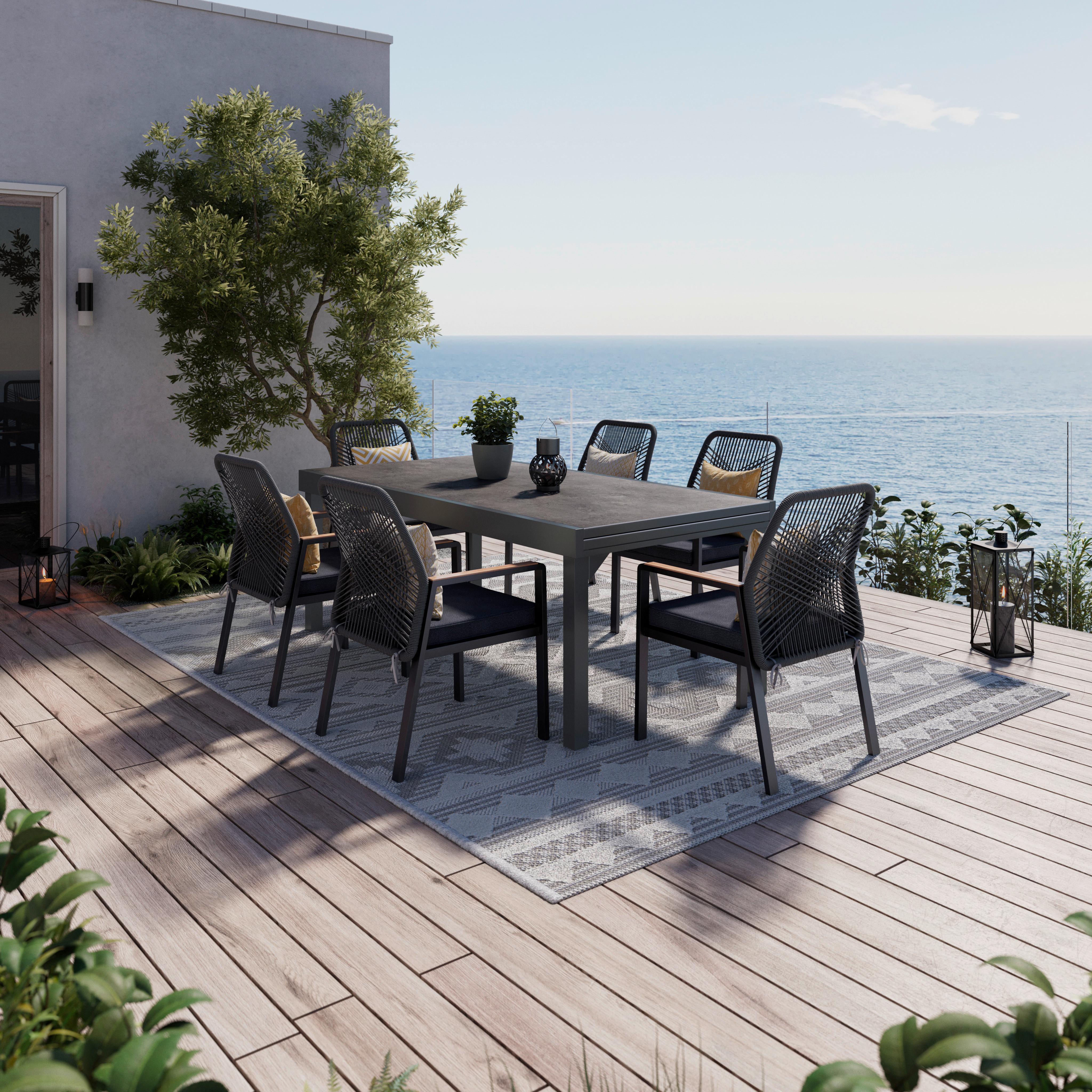 Gartentisch ausziehbar Toledo Metall L 135-270 cm - Grau, MODERN, Metall (135-270/75/90cm) - Beldano