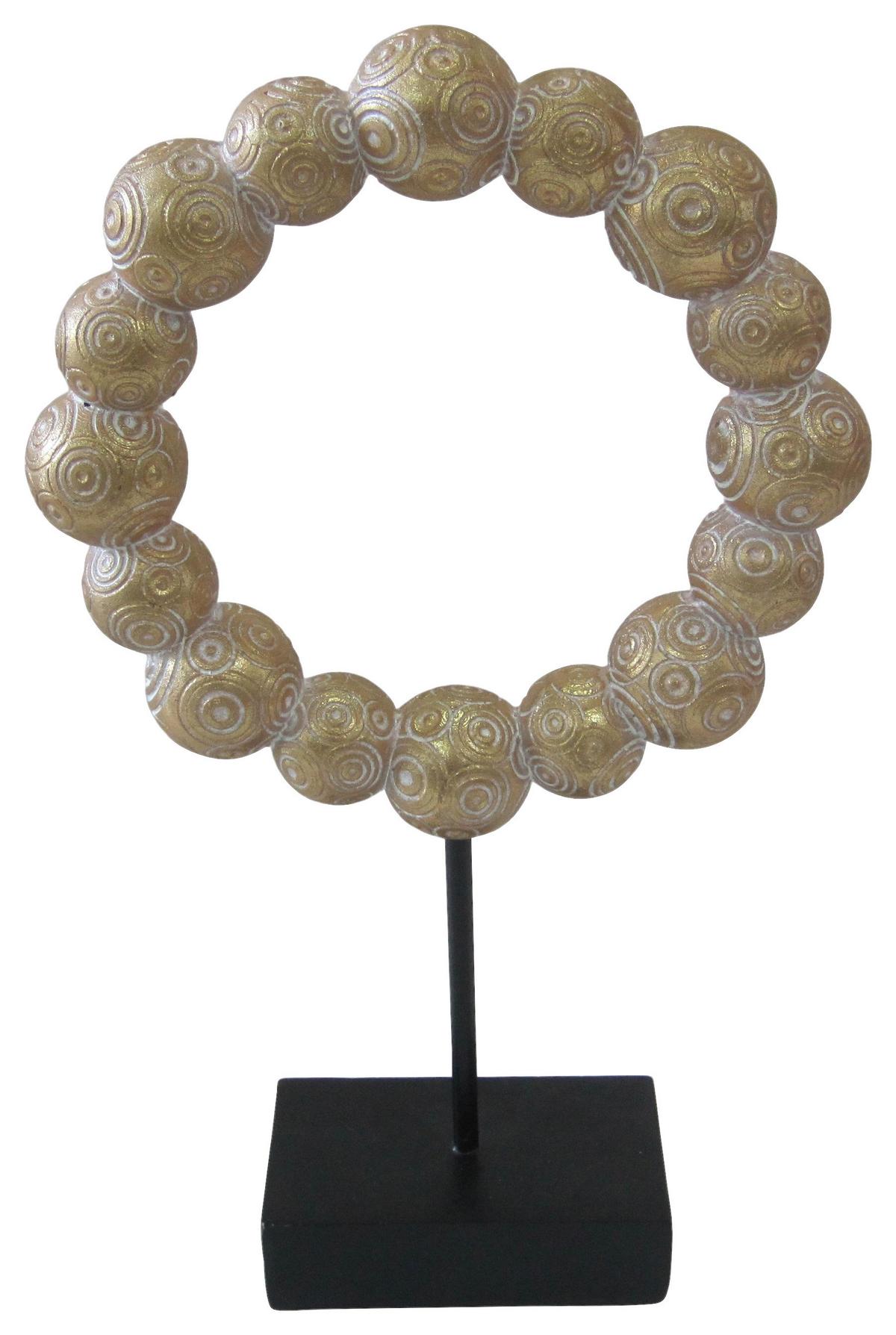 Skulptur Leon - Goldfarben/Schwarz, KONVENTIONELL, Kunststoff (17/6/29,5cm) - Luca Bessoni