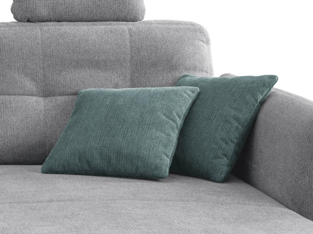 Ecksofa Brizzini Silberfarben S: 250-280/176 Cm - Mintgrau/Silberfarben, MODERN, Holz/Textil (250-280/176cm) - Livetastic