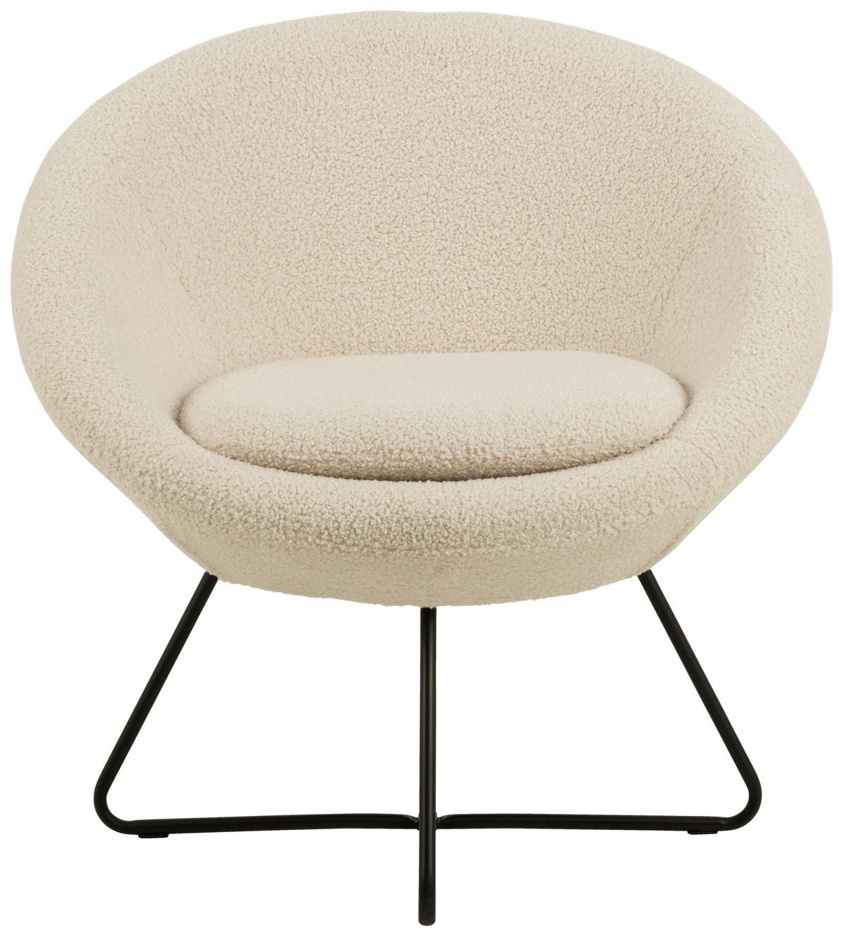 Sessel Center - Creme/Schwarz, Design, Textil (82/81/71cm) - Livetastic