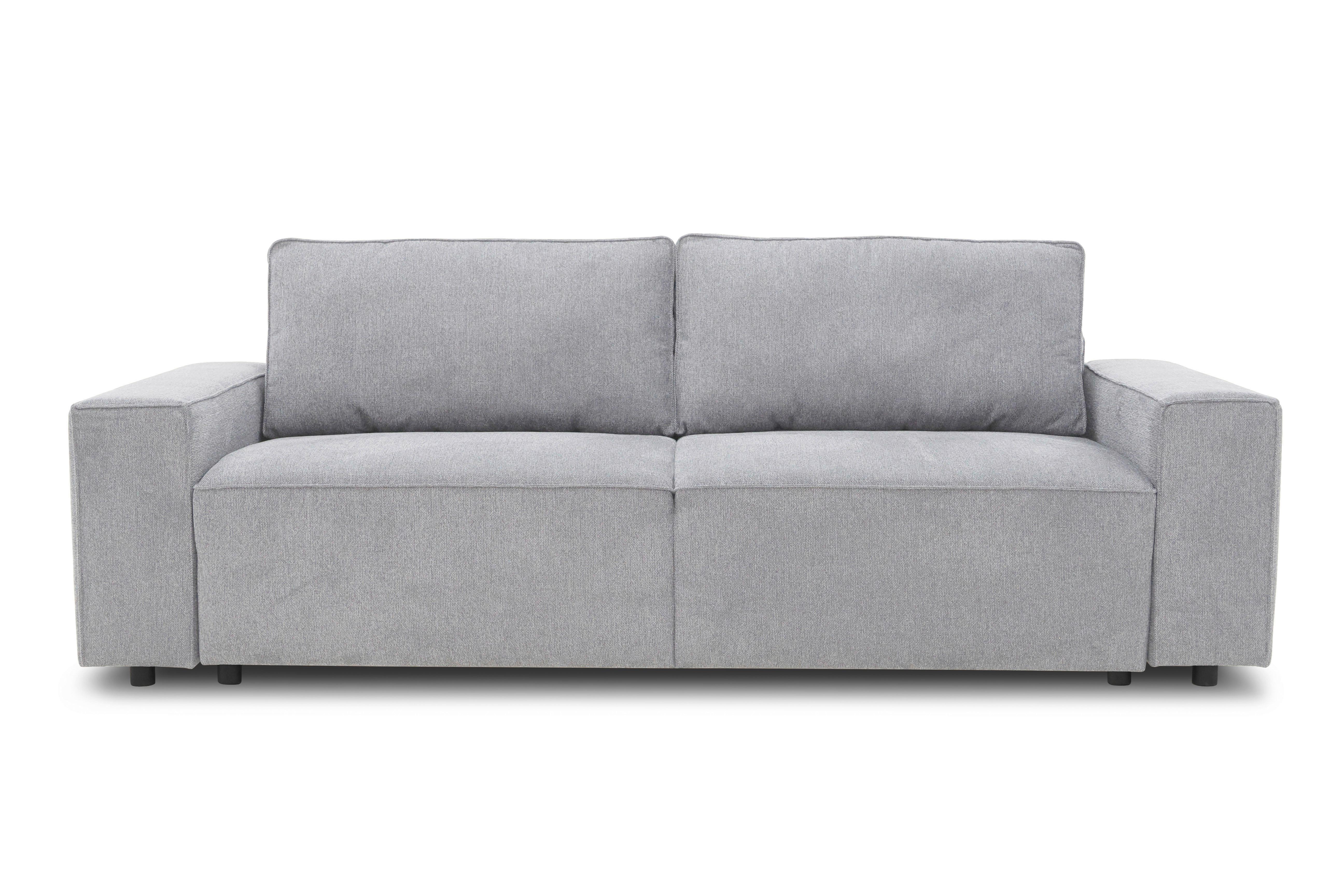 3-sitzer-sofa Josh Grau - Schwarz/Grau, Basics, Textil (239/85/86cm) - MID.YOU