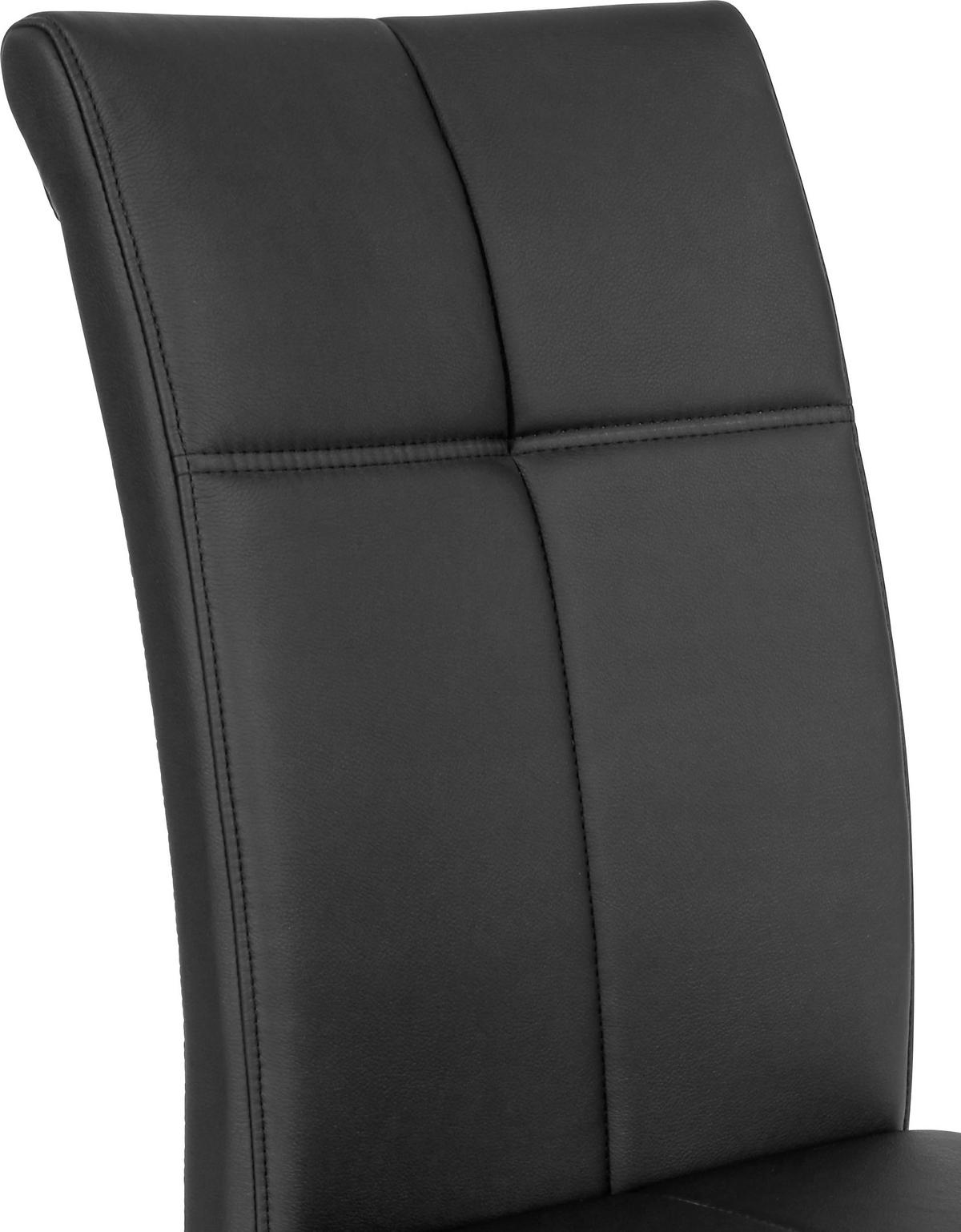 Schwingstuhl Rab Lederlook Schwarz Gepolstert - Schwarz, MODERN, Leder/Metall (44/100/50cm) - Ondega
