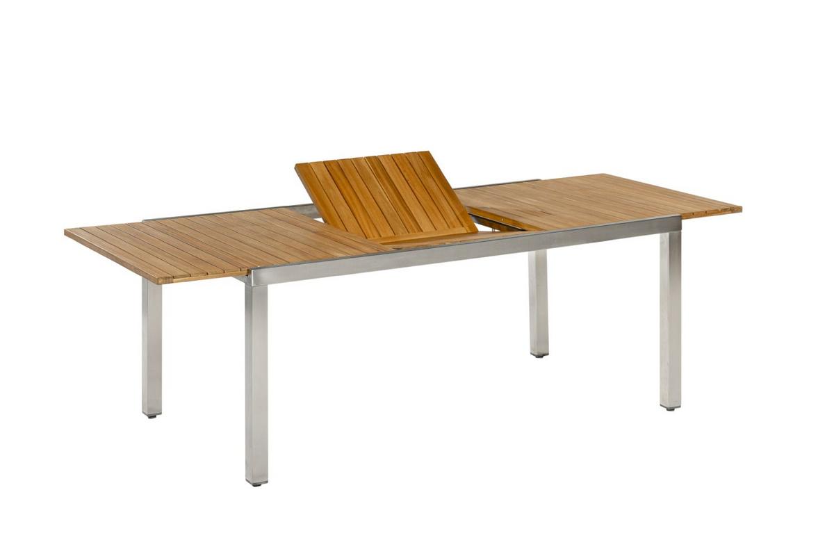 Gartengarnitur 7-Tlg. Keros Holz/Metall - Silberfarben/Akaziefarben, KONVENTIONELL, Holz/Metall - Gardenson