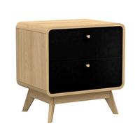 Nachttisch Cassie Schwarz Eiche Dekor - Eichefarben/Schwarz, Design (51/53/39cm) - MID.YOU