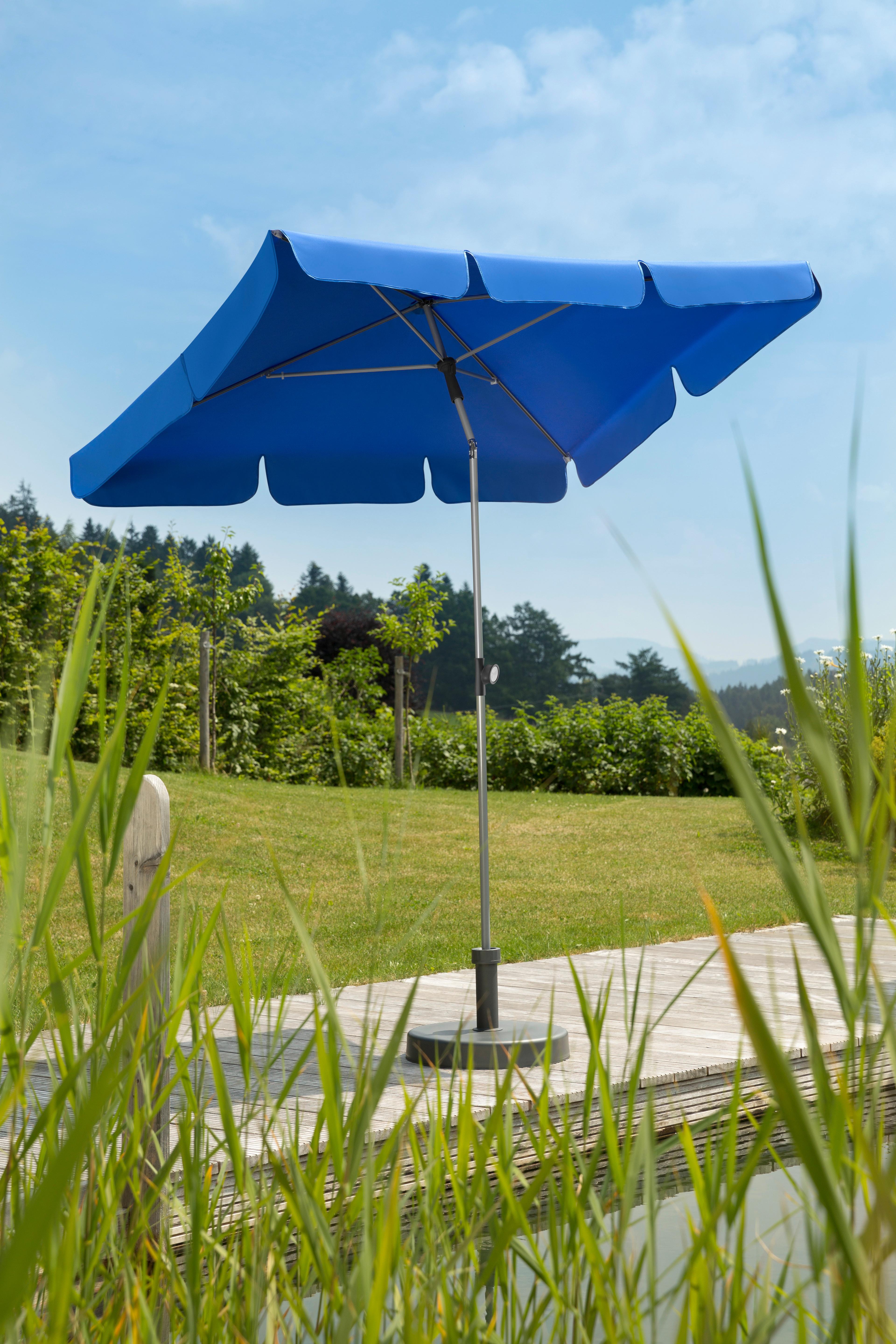 Sonnenschirm Locarno BxHxT: 120x240x180 cm Royalblau - Royalblau/Silberfarben, Basics, Textil/Metall (120/240/180cm) - Schneider
