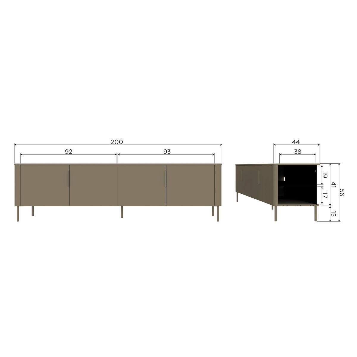LOWBOARD Gunnar Schwarz B: 154cm - Schwarz, Design, Holz (154/56/44cm) - Livetastic