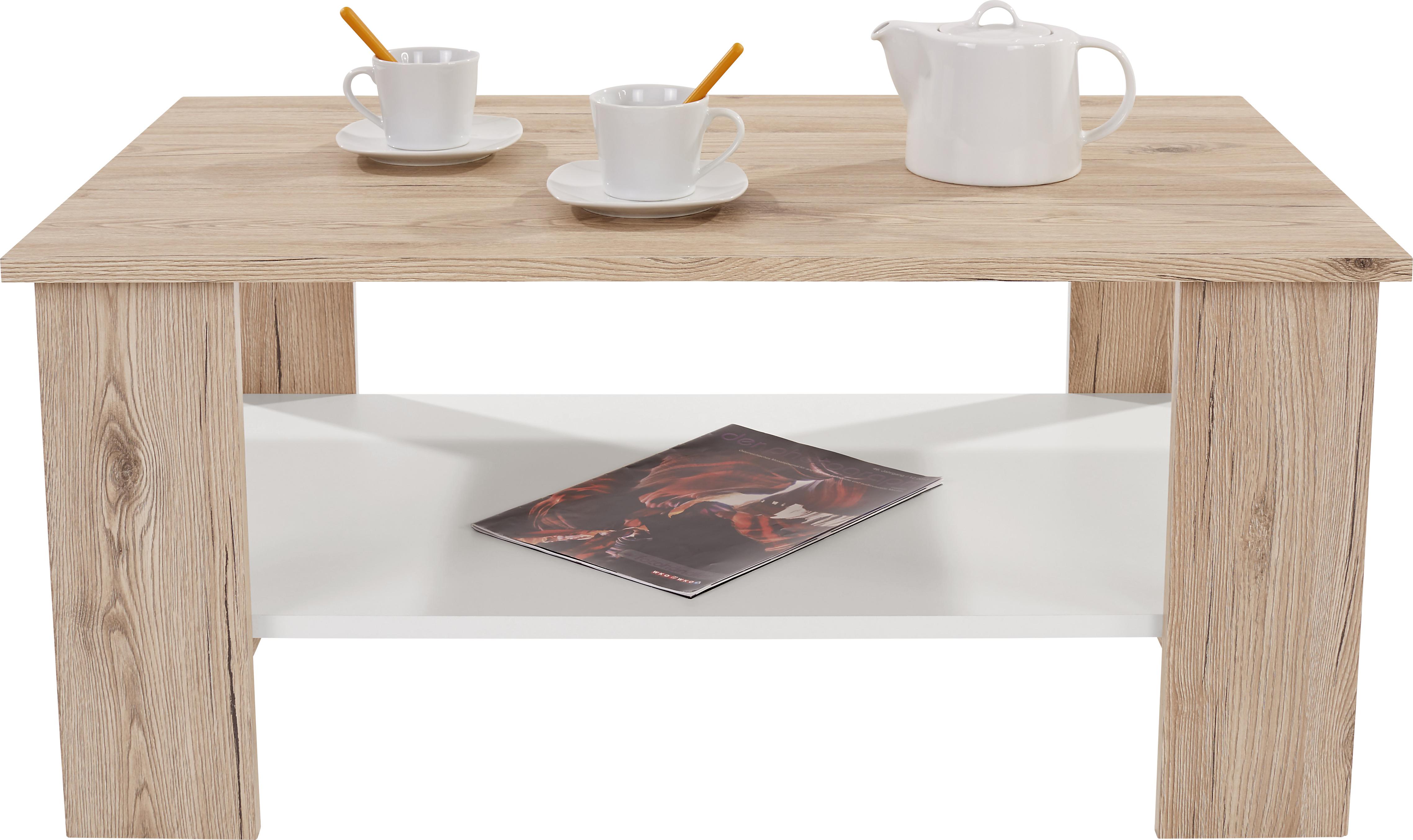 Konferenční Stolek Paolo Dub San Remo *cenový Trhák* - bílá/barvy dubu, Moderní, kompozitní dřevo (90/41/55cm) - Based