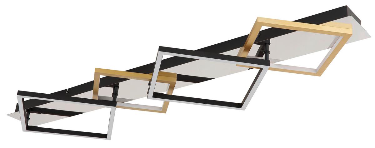 Led-deckenleuchte 67847-48 - Goldfarben/Opal, Design, Kunststoff/Metall (104,5/35,5/7cm) - Globo