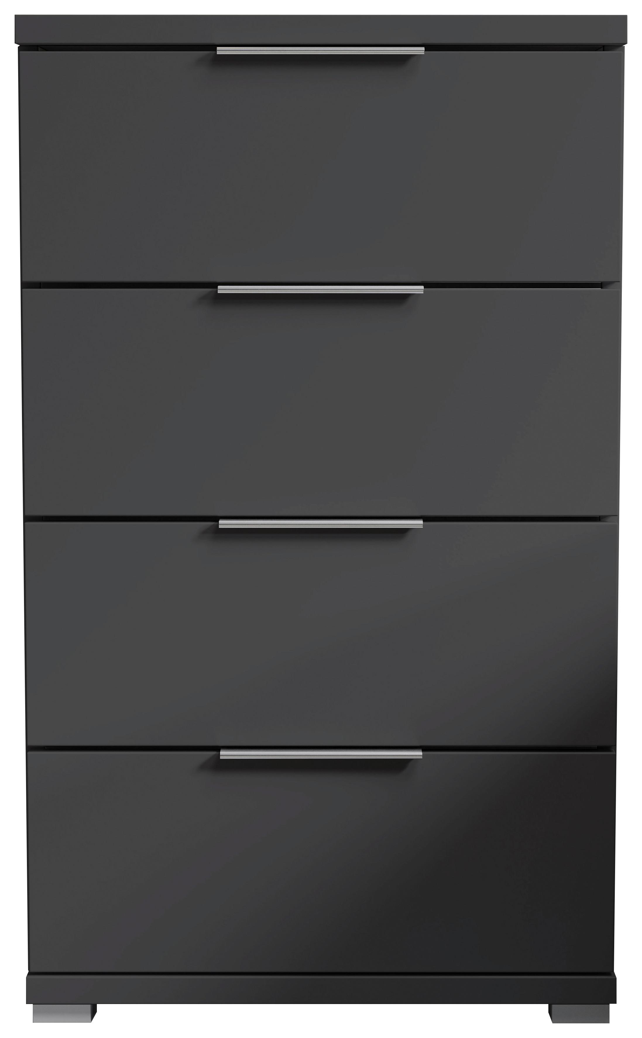 Nachtkästchen Smilla 4l G - Alufarben/Graphitfarben, KONVENTIONELL, Holzwerkstoff (46/79/42cm)