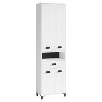 Hochschrank Wellness Weiß/Schwarz B: 54 cm - Schwarz/Weiß, MODERN, Holzwerkstoff (54/193/31cm) - MID.YOU