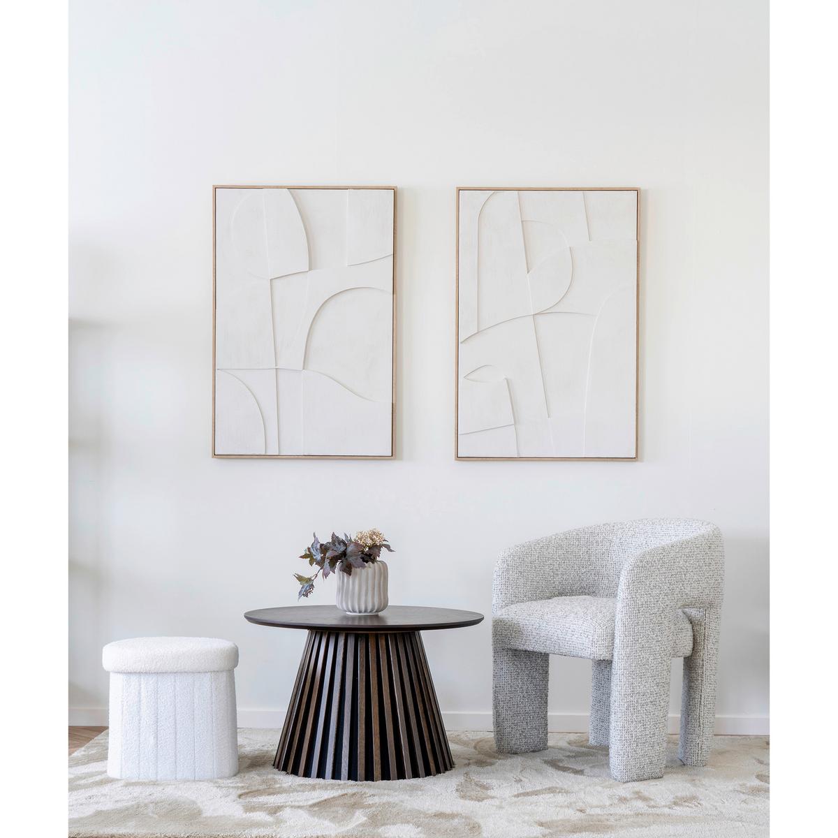 Pouf Medford Weiß, B/htht: 42,5x37,5x36,5cm - Weiß, Basics, Textil (42,5/37,5/36,5cm)