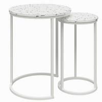 Beistelltisch-set Amelia 2-Teilig Weiß - Weiß, Design, Holzwerkstoff/Metall (45/45/57cm) - MID.YOU