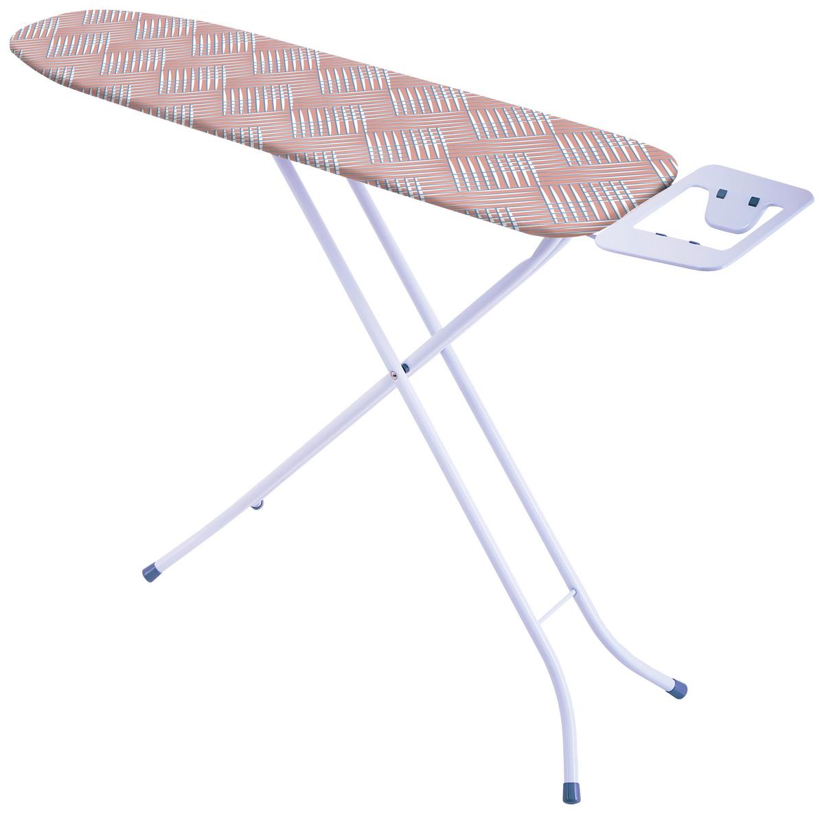 Bügelbrett Benny 131x36 cm mit Bügeleisenablage - Pink/Weiß, Basics, Textil (131/90/36cm) - Homezone